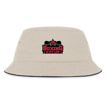 boxing_is_my_life_c2 - Kinder Bucket Hat - Natur/Navy - Vorne