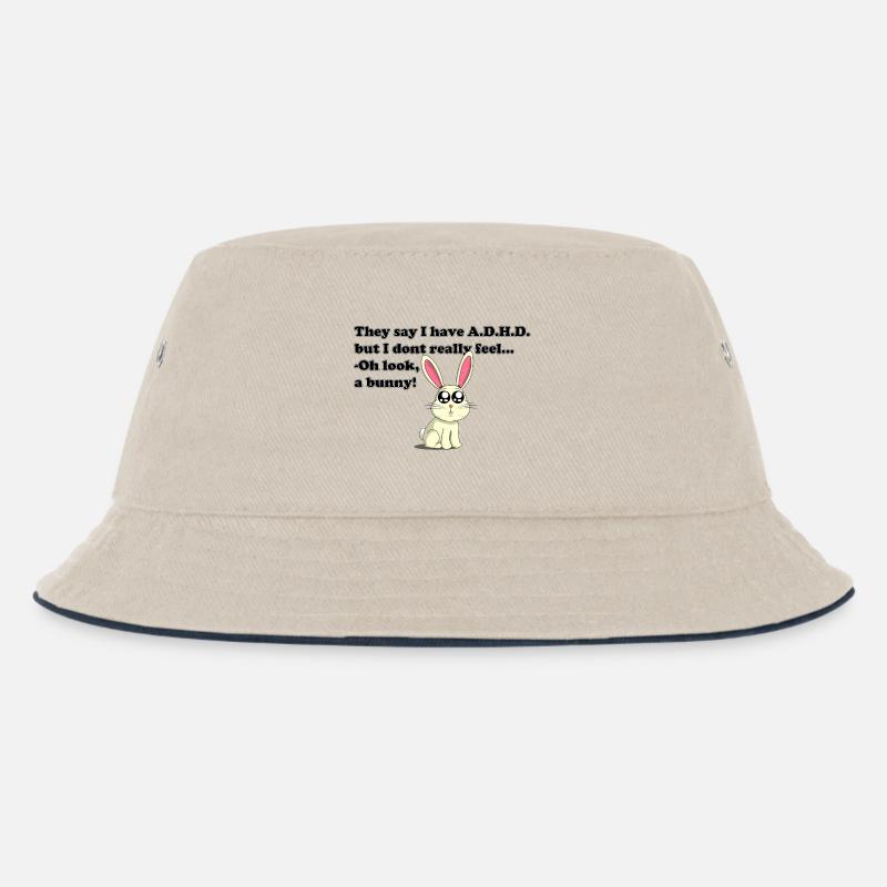 ADHD bunny - Kinder Bucket Hat - Natur/Navy