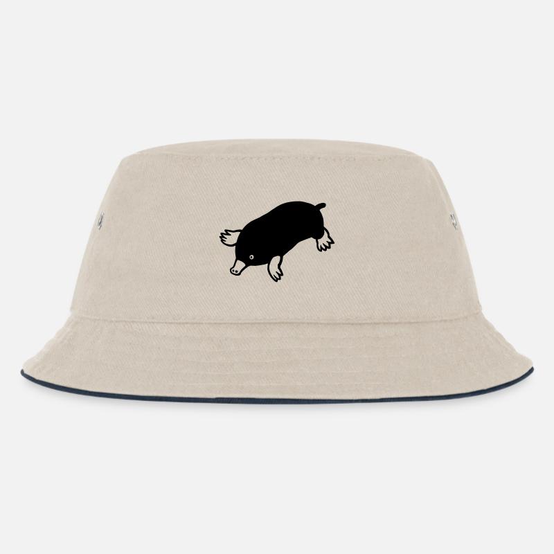 Maulwurf - Kinder Bucket Hat - Natur/Navy