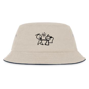 suesses_paar - Kinder Bucket Hat - Natur/Navy - Vorne