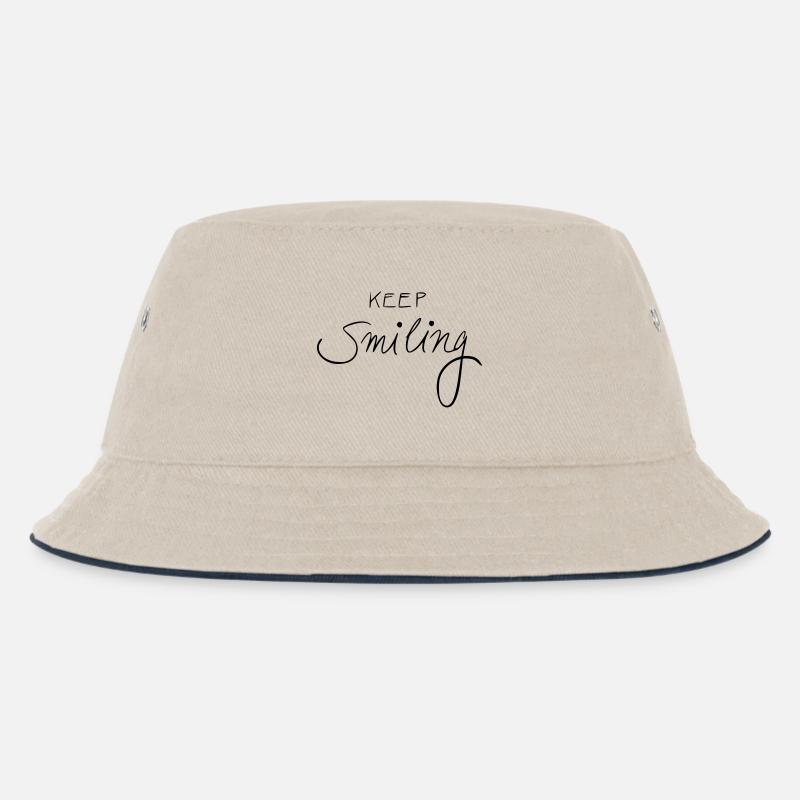 keep smiling - Kids’ Bucket Hat - ecru/navy