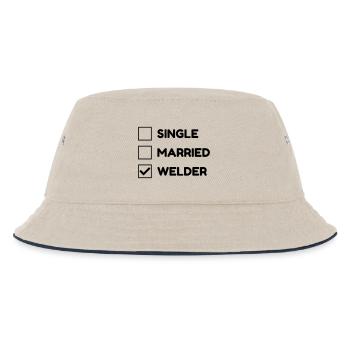 Schweißen / Schweißer / Arbeit / Job - Kinder Bucket Hat - Natur/Navy - Vorne