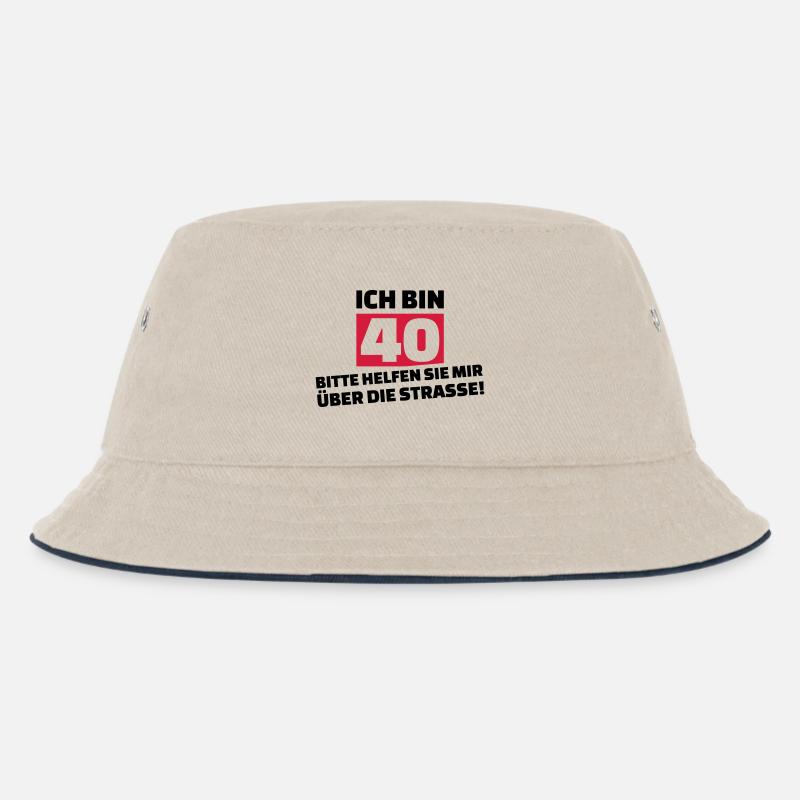 40. Geburtstag - Kinder Bucket Hat - Natur/Navy