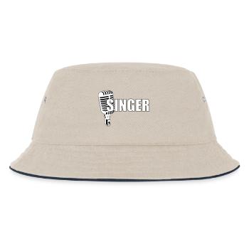 Singer - Music - Kids’ Bucket Hat - ecru/navy - Front