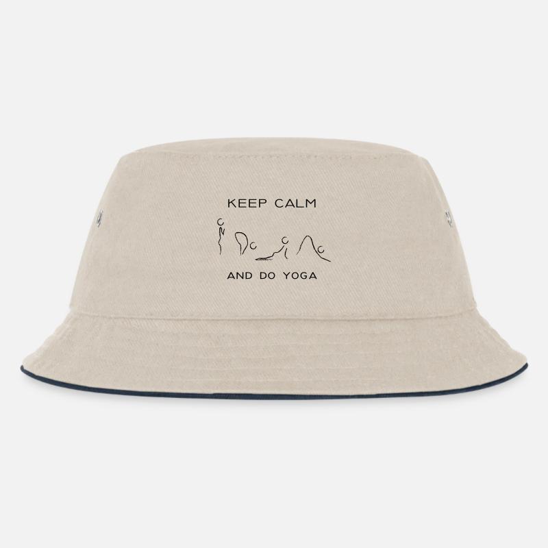 keep calm and do yoga - Kinder Bucket Hat - Natur/Navy