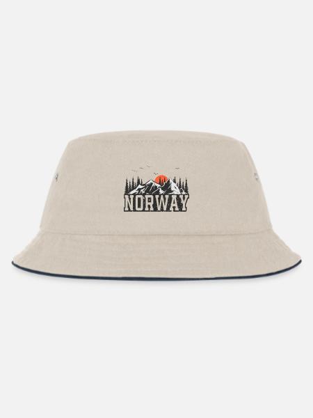 Norwegen - Kinder Bucket Hat - Natur/Navy