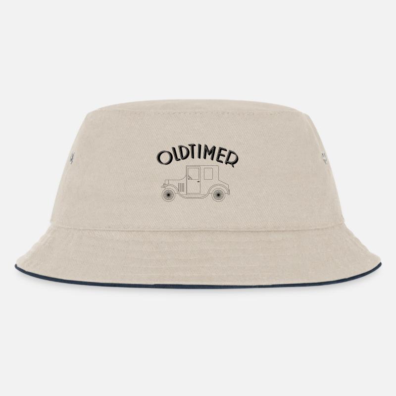 Oldtimer Design - Classic Cars - Kinder Bucket Hat - Natur/Navy
