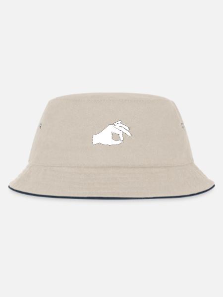 Reingeschaut - Kinder Bucket Hat - Natur/Navy