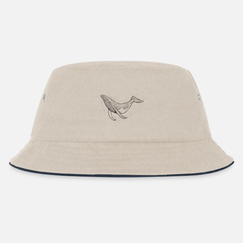 Buckelwal - Kinder Bucket Hat - Natur/Navy