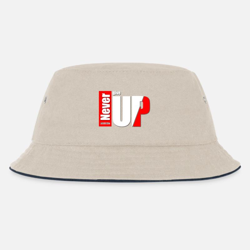 never give up - Kinder Bucket Hat - Natur/Navy