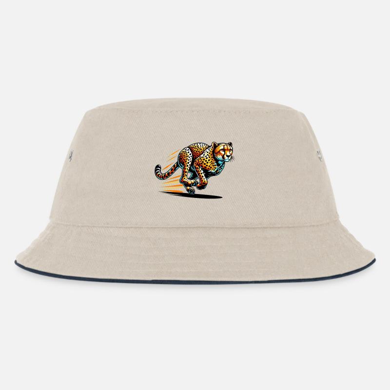 Cheetah - Kids’ Bucket Hat - ecru/navy