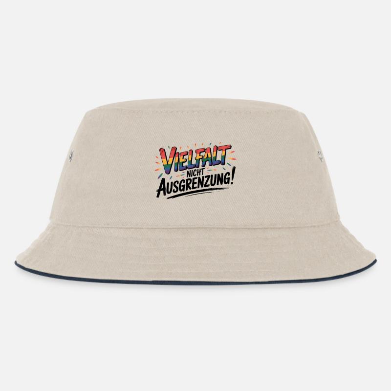 Vielfalt statt Ausgrenzung - Cool Pride Logo - Kinder Bucket Hat - Natur/Navy