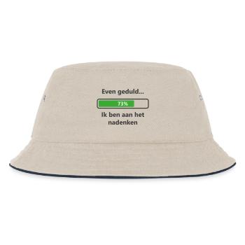 Patient... I'm thinking - Kids’ Bucket Hat - ecru/navy - Front