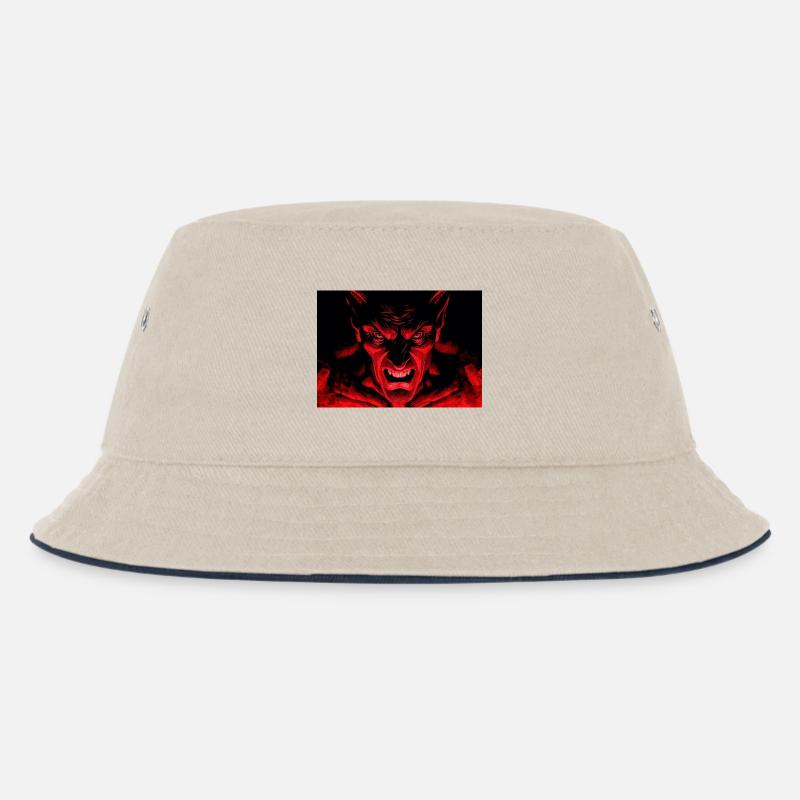 The Devil - Kids’ Bucket Hat - ecru/navy