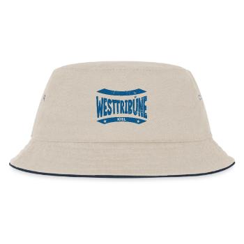 Sweat à capuche, casquette et mug du stade de Kiel, tribune ouest - Bob Enfant - blanc cassé/bleu marine - Devant
