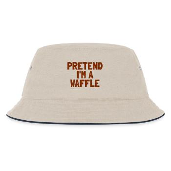 Frühstück an Halloween: Ich tu so, als wäre ich ei - Kinder Bucket Hat - Natur/Navy - Vorne