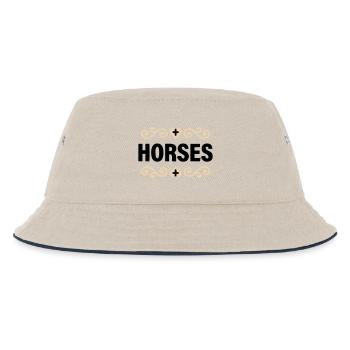 Noble Horses lettering riding - Kids’ Bucket Hat - ecru/navy - Front