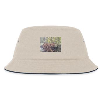 Logs in the forest – an impressionistic landscape - Kids’ Bucket Hat - ecru/navy - Front