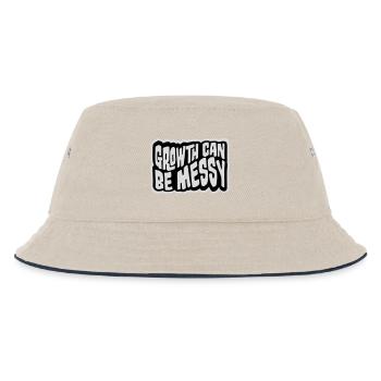 Growth Can Be Messy Persönlich Wachstum Zitat Logo - Kinder Bucket Hat - Natur/Navy - Vorne