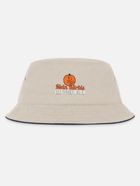 Mein Kürbis hat Schuppen – Gecko Halloween Shirt - Kinder Bucket Hat - Natur/Navy