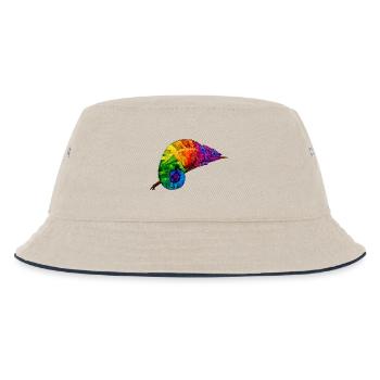 Regenbogenchamaeleon - Kinder Bucket Hat - Natur/Navy - Vorne