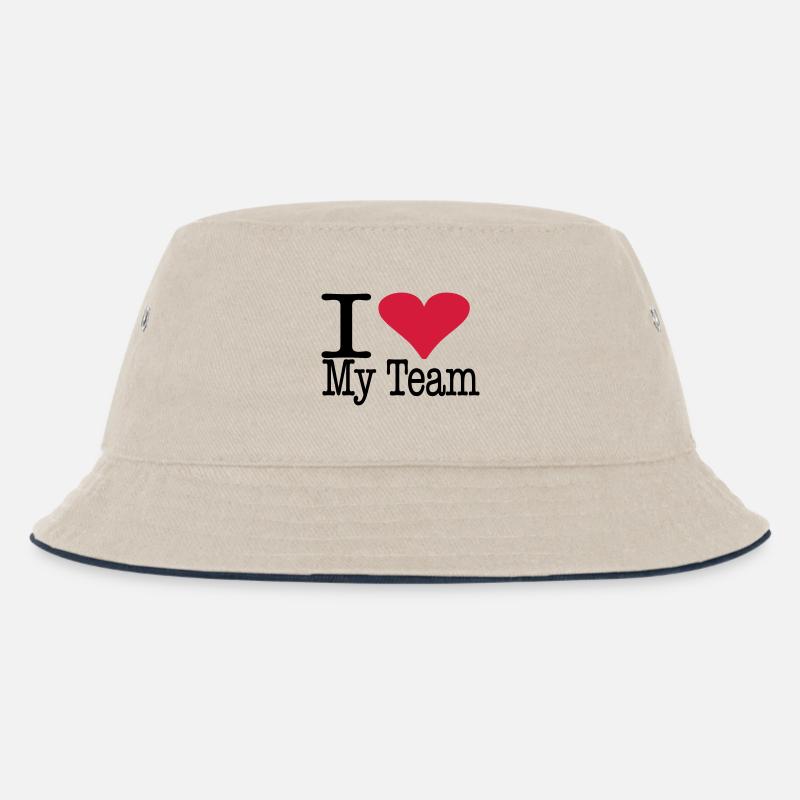 ilovemyteam - Kinder Bucket Hat - Natur/Navy