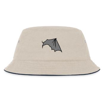 batwing_right_grey - Kids’ Bucket Hat - ecru/navy - Front
