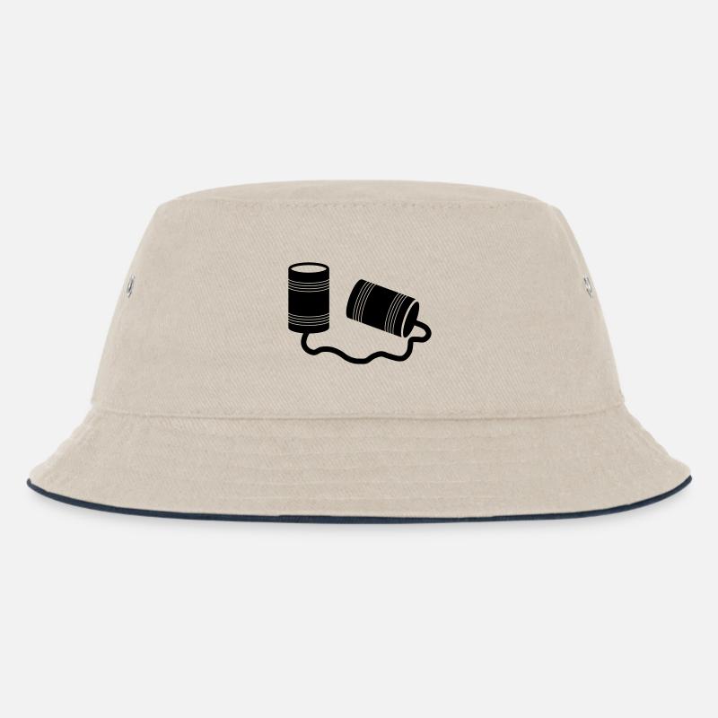phone cans - Kids’ Bucket Hat - ecru/navy