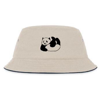 Panda, Bär,Tier, - Kinder Bucket Hat - Natur/Navy - Vorne