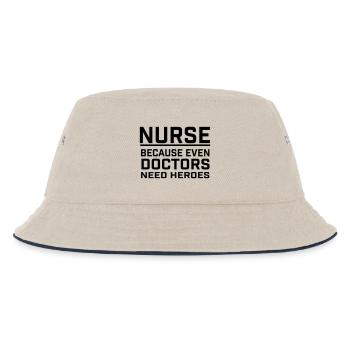 NURSE - DOCTOR NEED HEROES - Kids’ Bucket Hat - ecru/navy - Front