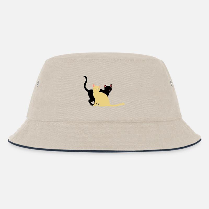 2 Katzen - Kinder Bucket Hat - Natur/Navy
