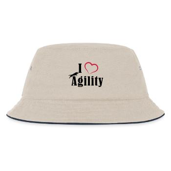 I Love Agility - Kinder Bucket Hat - Natur/Navy - Vorne