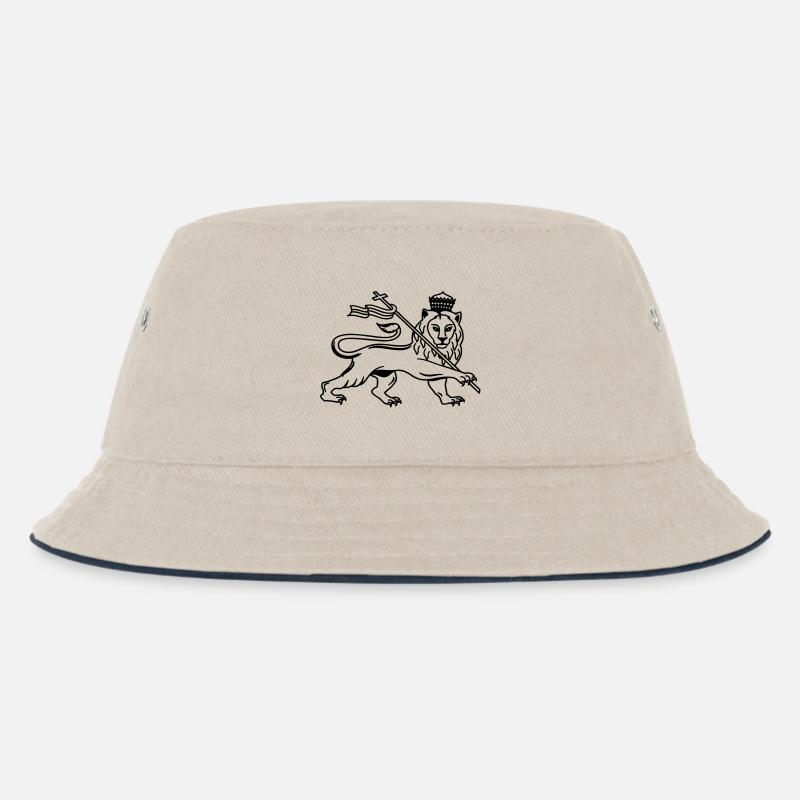 Reggae lion - Kinder Bucket Hat - Natur/Navy