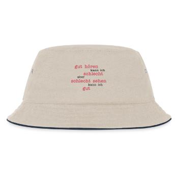 gut hören - schlecht sehen - Kinder Bucket Hat - Natur/Navy - Vorne