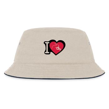 grs love heart heart gymnastique3 - Kids’ Bucket Hat - ecru/navy - Front