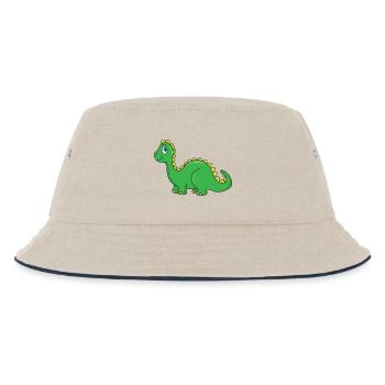 Dinosaurier - Kinder Bucket Hat - Natur/Navy - Vorne