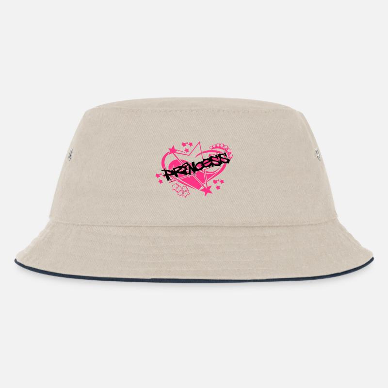 princess - Kinder Bucket Hat - Natur/Navy