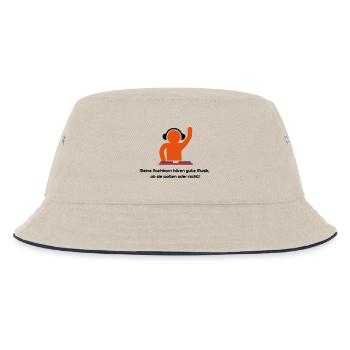 Meine Nachbarn hören gute Musik, - Kinder Bucket Hat - Natur/Navy - Vorne
