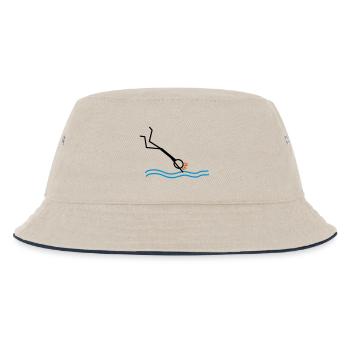 springen / schwimmen - Kinder Bucket Hat - Natur/Navy - Vorne