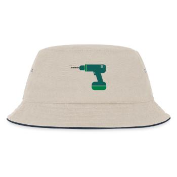 bohrmaschine2 - Kinder Bucket Hat - Natur/Navy - Vorne