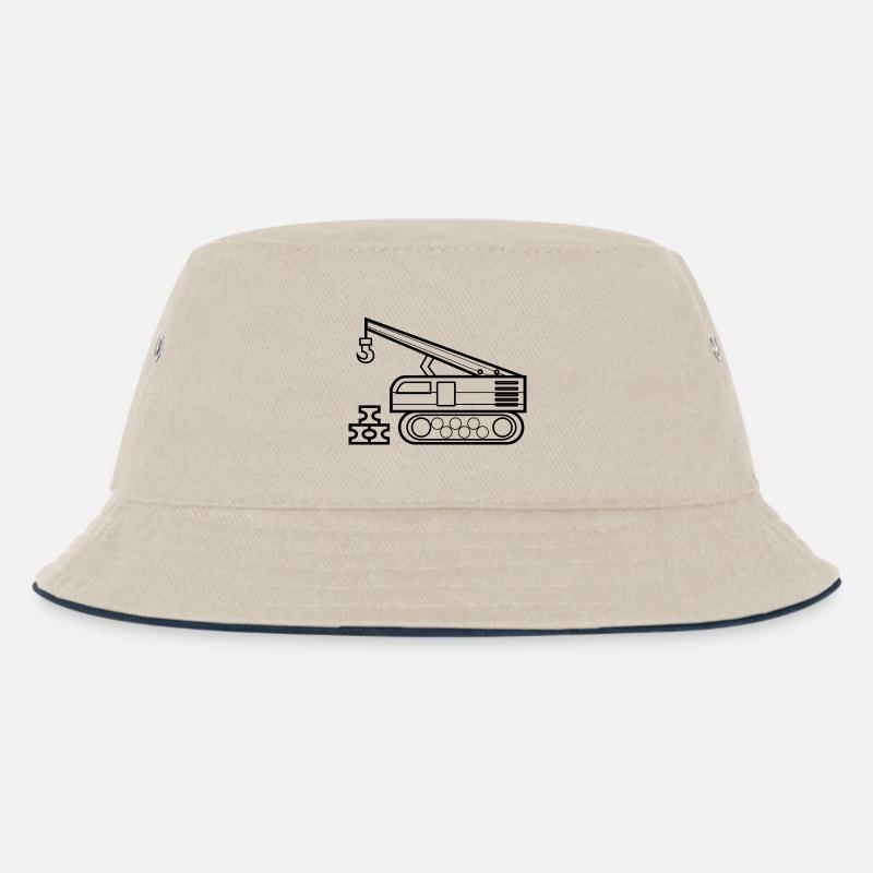 Kran zum ausmalen Kranfahrer Geschenk - Kinder Bucket Hat - Natur/Navy