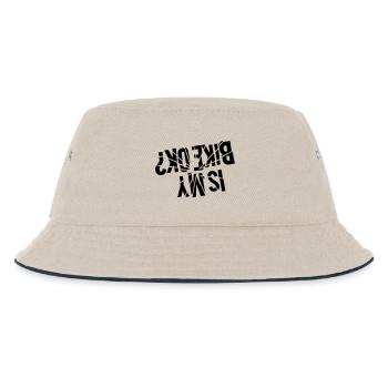 Is my bike ok - upside down? - Kids’ Bucket Hat - ecru/navy - Front
