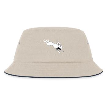 Angsthase nach Henri Meunier Hasenleben - Kinder Bucket Hat - Natur/Navy - Vorne