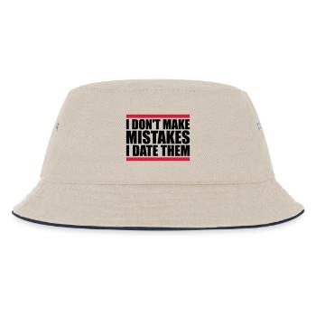 Date Mistakes Zitat Logo - Kinder Bucket Hat - Natur/Navy - Vorne