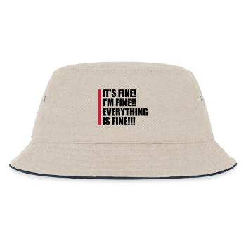 everything is fine quote - Kids’ Bucket Hat - ecru/navy - Front