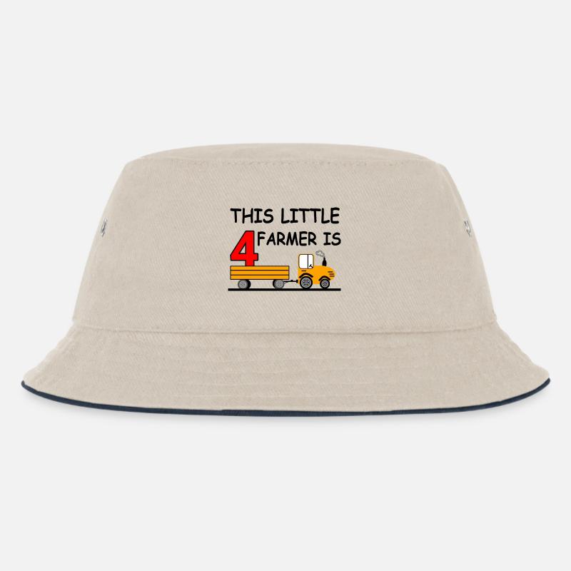 Traktor - Kinder Bucket Hat - Natur/Navy
