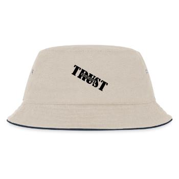 Vertraue niemandem, vertraue niemandem Logo - Kinder Bucket Hat - Natur/Navy - Vorne