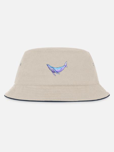 Buckelwal Aquarell - Kinder Bucket Hat - Natur/Navy