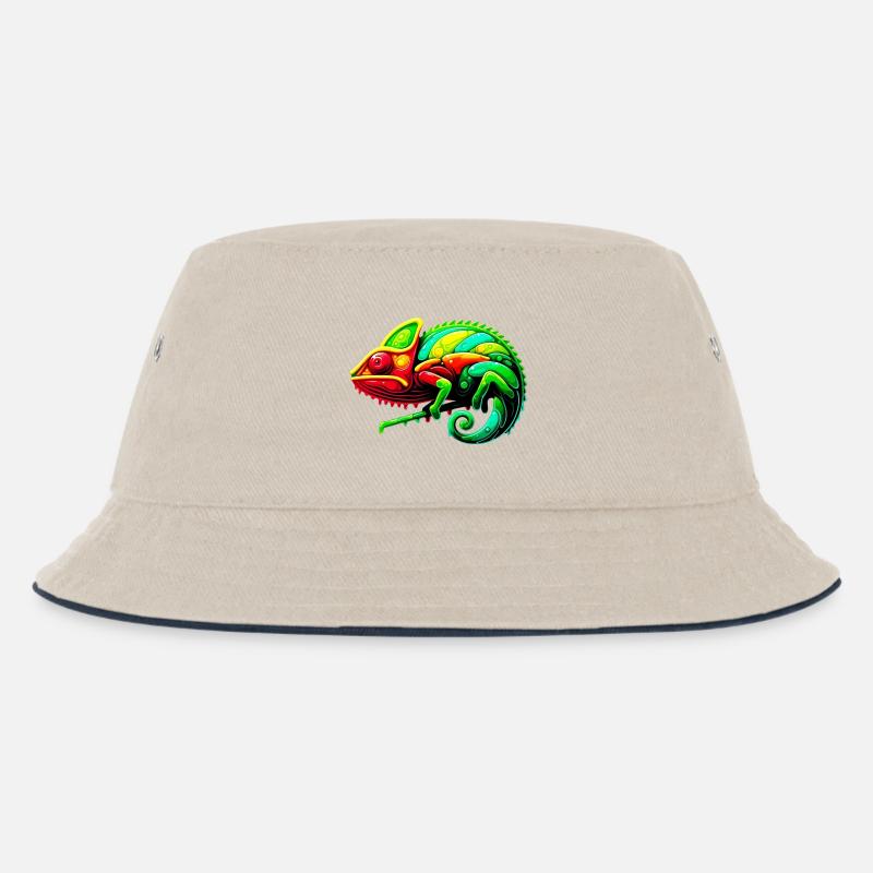 Chamäleon - Kinder Bucket Hat - Natur/Navy