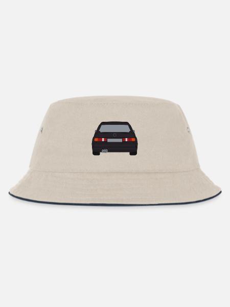 Retro Sportwagen Silhouette Design - Kinder Bucket Hat - Natur/Navy